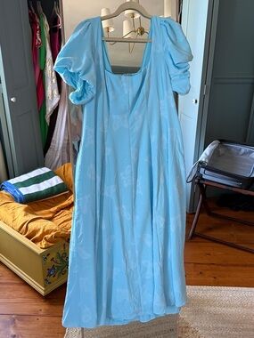 Show Me Your Mumu Light Blue Puff Sleeve Maxi Dress